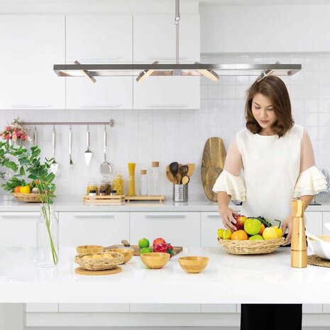 Steinhauer Hanglamp Soleil 4 lichts 2e kans- L 90 cm mat chroom