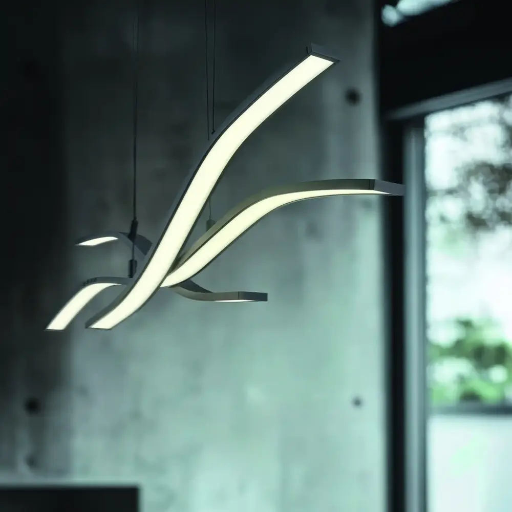 TRIO Select Hanglamp Spider e.move L 130 cm zwart