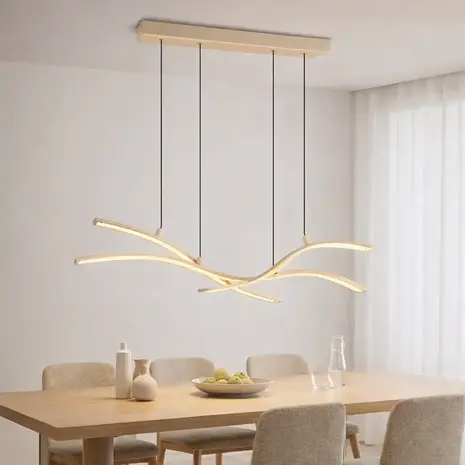 TRIO Select Hanglamp Spider e.move L 130 cm beige