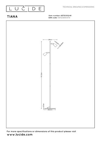 TIANA - Vloerlamp - 2xGU10 - Taupe | Essential