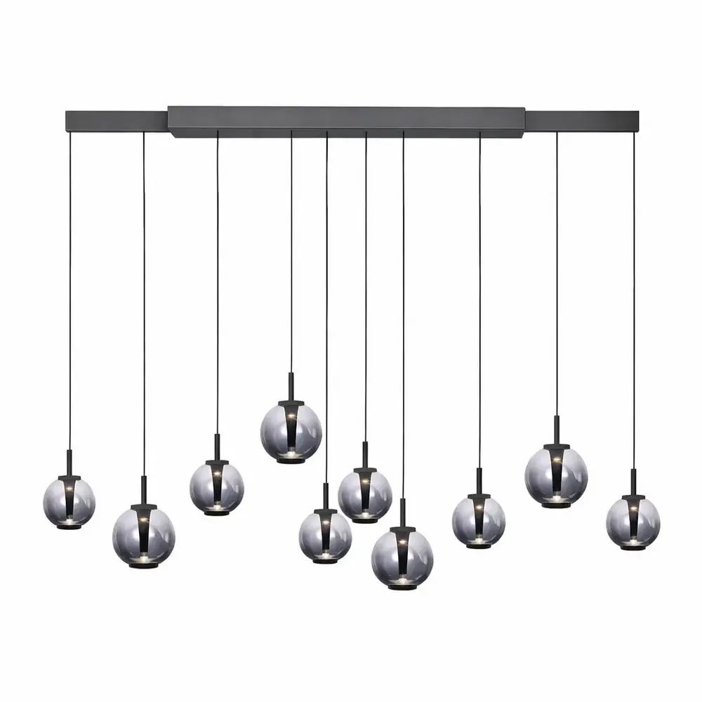 Neuhaus PURE Hanglamp E-Infinity 10 lichts L 100-198 cm donker grijs