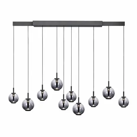 Neuhaus PURE Hanglamp E-Infinity 10 lichts L 100-198 cm donker grijs