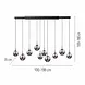 Neuhaus PURE Hanglamp E-Infinity 10 lichts L 100-198 cm donker grijs