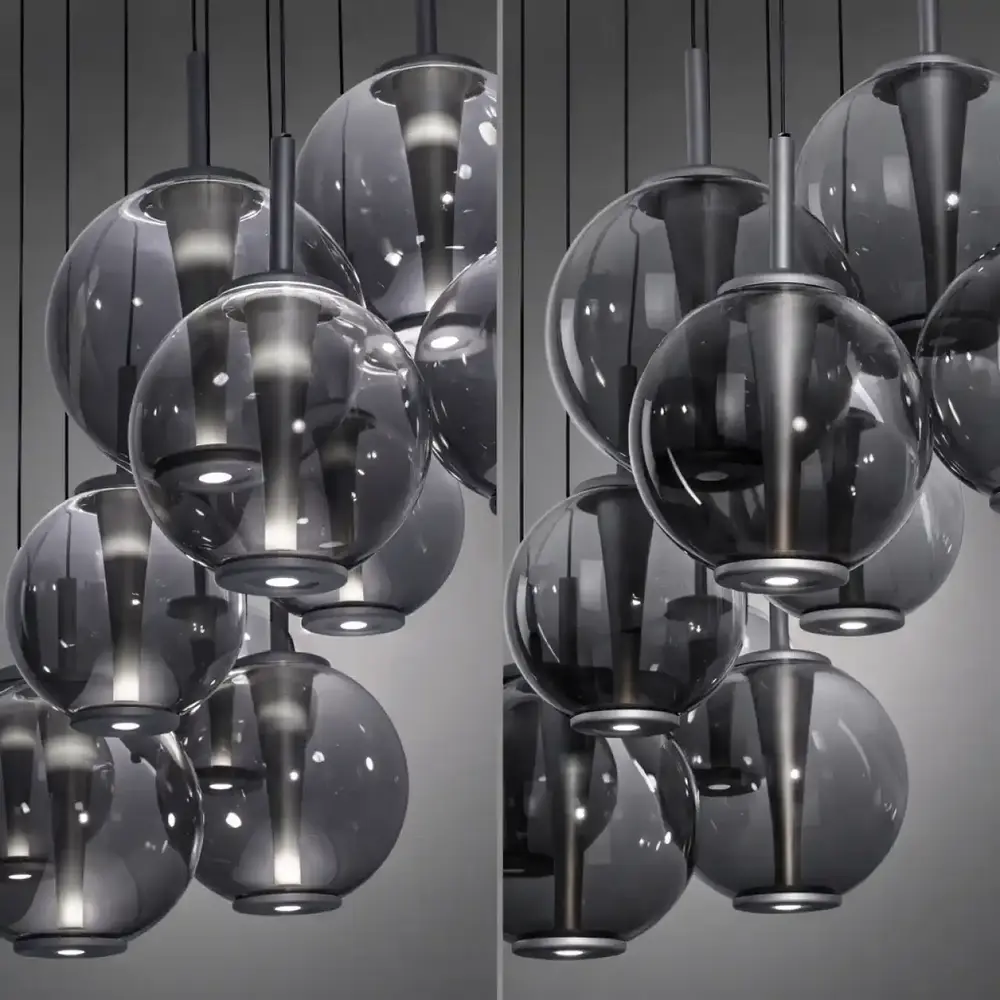 Neuhaus PURE Hanglamp E-Infinity 10 lichts L 100-198 cm donker grijs