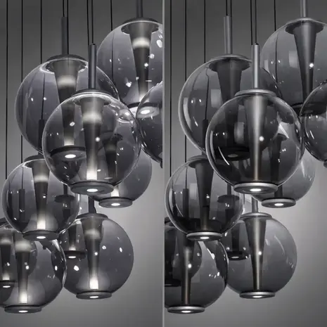 Neuhaus PURE Hanglamp E-Infinity 10 lichts L 100-198 cm donker grijs