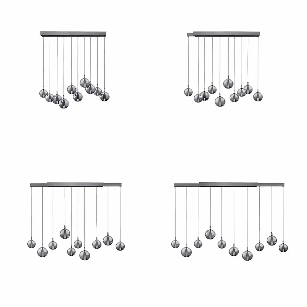 Neuhaus PURE Hanglamp E-Infinity 10 lichts L 100-198 cm donker grijs