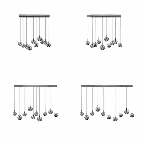 Neuhaus PURE Hanglamp E-Infinity 10 lichts L 100-198 cm donker grijs