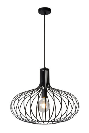 Lucide MANUELA - Hanglamp - Ø 50 cm - 1xE27 - Zwart