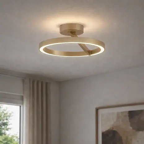 Artdelight Plafondlamp Oregon up down Ø 33 cm champagne