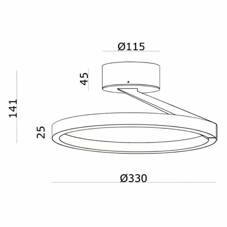 Artdelight Plafondlamp Oregon up down Ø 33 cm zwart