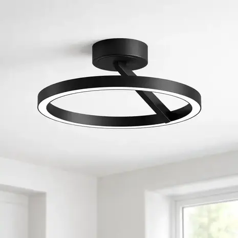 Artdelight Plafondlamp Oregon up down Ø 33 cm zwart