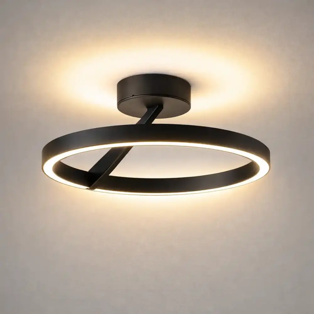 Artdelight Plafondlamp Oregon up down Ø 33 cm zwart