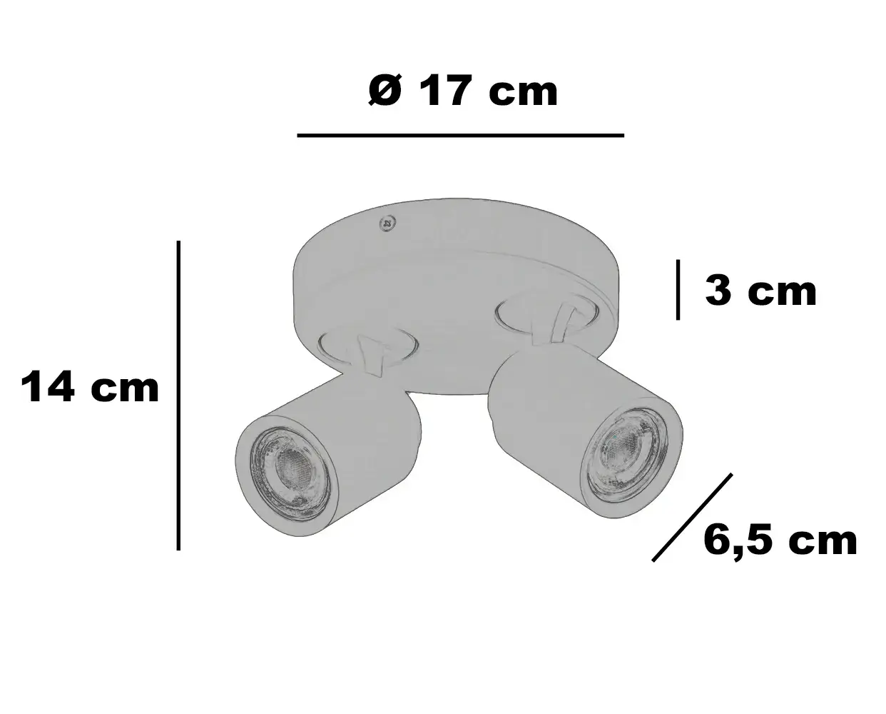 Freelight Spot Razza 2 lichts Ø 17 cm GU10 zwart goud