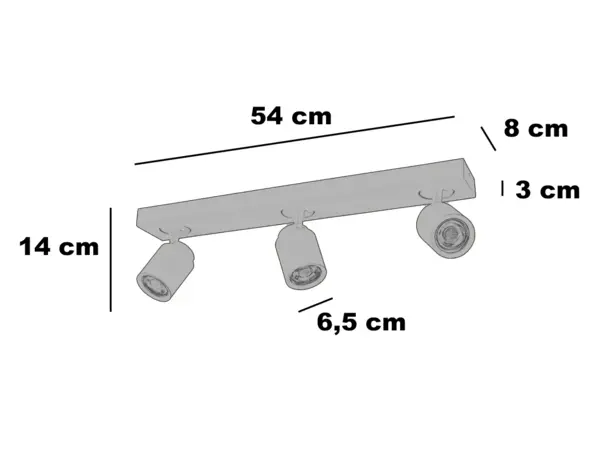 Freelight Spot Razza 3 lichts L 54 cm GU10 wit Freelight Spot Razza 3 lichts L 54 cm GU10 wit