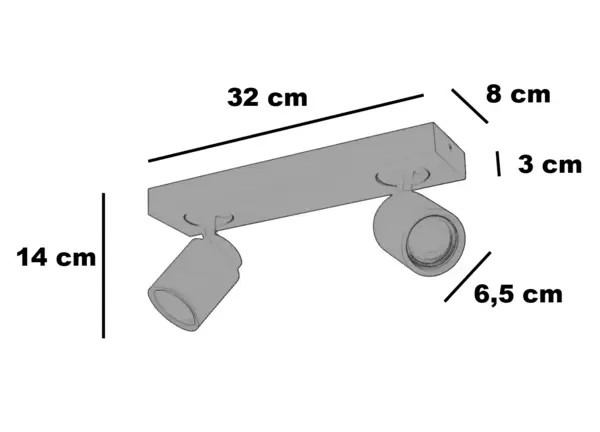 Freelight Spot Razza 2 lichts L 32 cm  GU10 wit