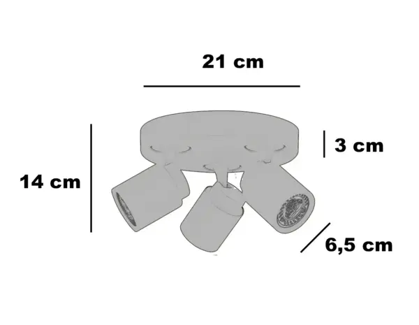 Freelight Spot Razza 3 lichts Ø 21 cm GU10 zwart goud