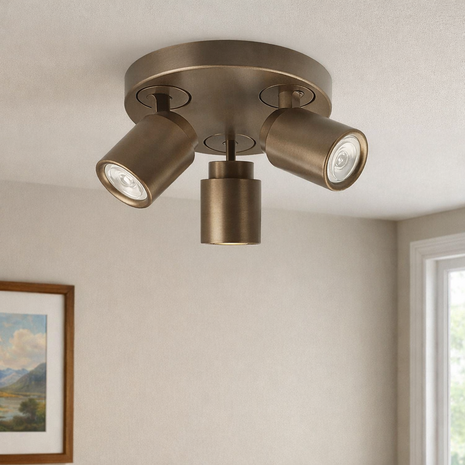 Freelight Spot Razza 3 lichts Ø 21 cm GU10 brons goud