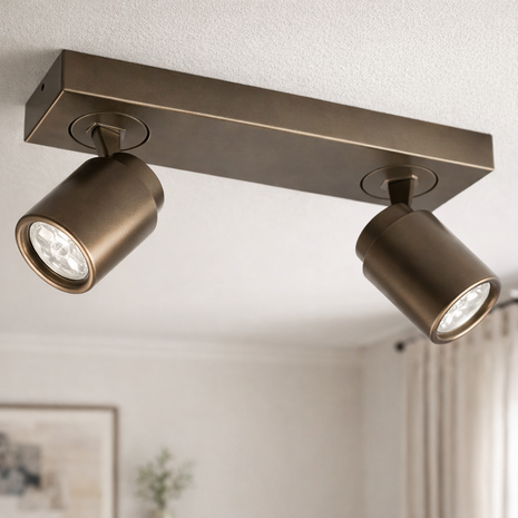 Freelight Spot Razza 2 lichts L 32 cm  GU10 brons goud