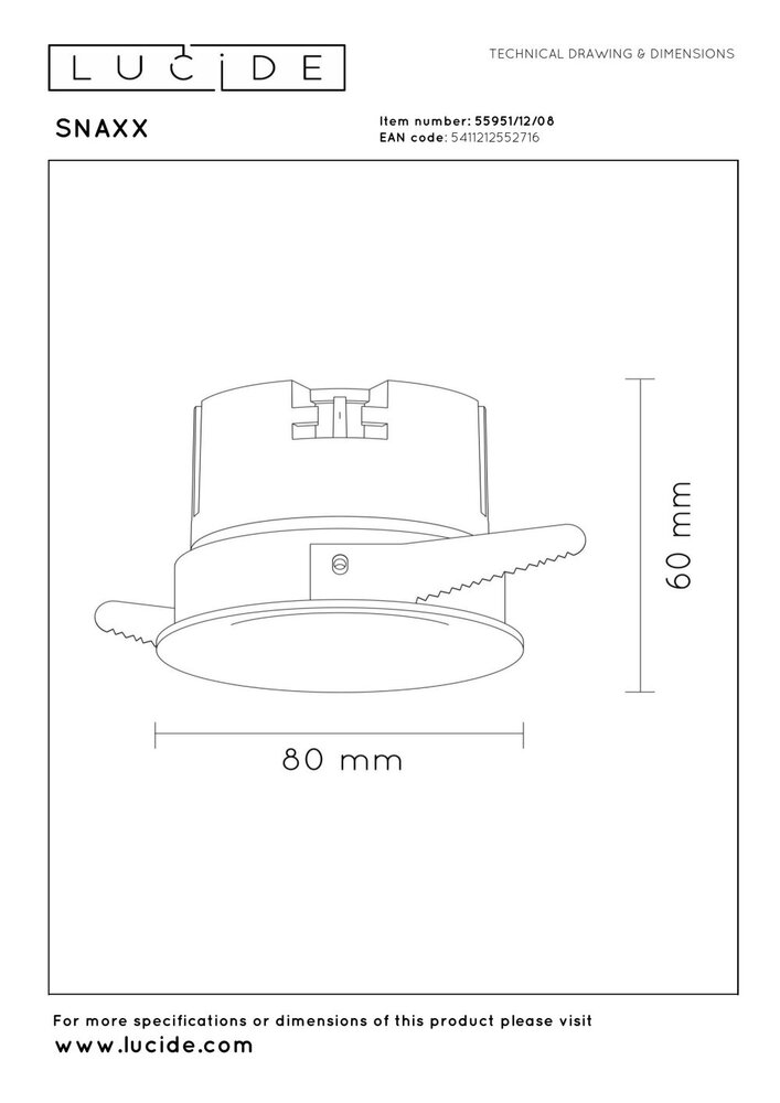 Lucide SNAXX - Inbouwspot - Ø 8 cm - LED Dimb. - CCT - 1x12W 2700K/4000K - Mat zwart chroom | Premium Lucide SNAXX - Inbouwspot - Ø 8 cm - LED Dimb. - CCT - 1x12W 2700K/4000K - Mat zwart chroom | Premium