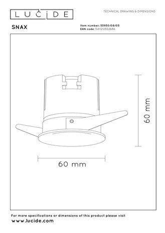 Lucide SNAX - Inbouwspot - Ø 6 cm - LED Dimb. - CCT - 1x8W 2700K/4000K - Champagne kleur | Premium