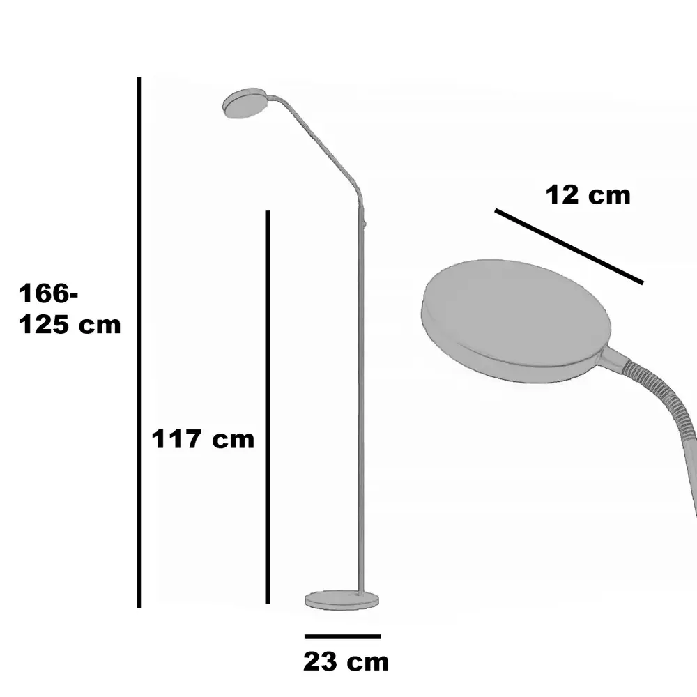 Expo Trading Vloerlamp Duuk oplaadbaar H 166 cm zwart