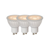 Lucide MR16 - Led lamp - Ø 5 cm - LED Dimb. - GU10 (MR16) - 3x5W 3000K - Wit - Set van 3 Lucide MR16 - Led lamp - Ø 5 cm - LED Dimb. - GU10 (MR16) - 3x5W 3000K - Wit - Set van 3