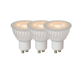 Lucide MR16 - Led lamp - Ø 5 cm - LED Dimb. - GU10 (MR16) - 3x5W 3000K - Wit - Set van 3 Lucide MR16 - Led lamp - Ø 5 cm - LED Dimb. - GU10 (MR16) - 3x5W 3000K - Wit - Set van 3
