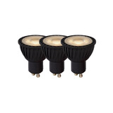 Lucide MR16 - Led lamp - Ø 5 cm - LED Dimb. - GU10 (MR16) - 3x5W 3000K - Zwart - Set van 3 Lucide MR16 - Led lamp - Ø 5 cm - LED Dimb. - GU10 (MR16) - 3x5W 3000K - Zwart - Set van 3