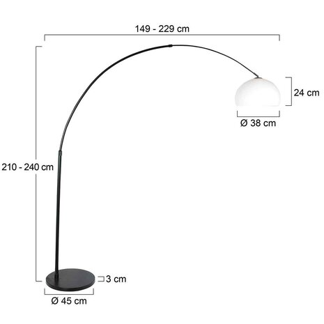 Steinhauer Vloerlamp Sparkled light 9831 zwart kap kunststof wit