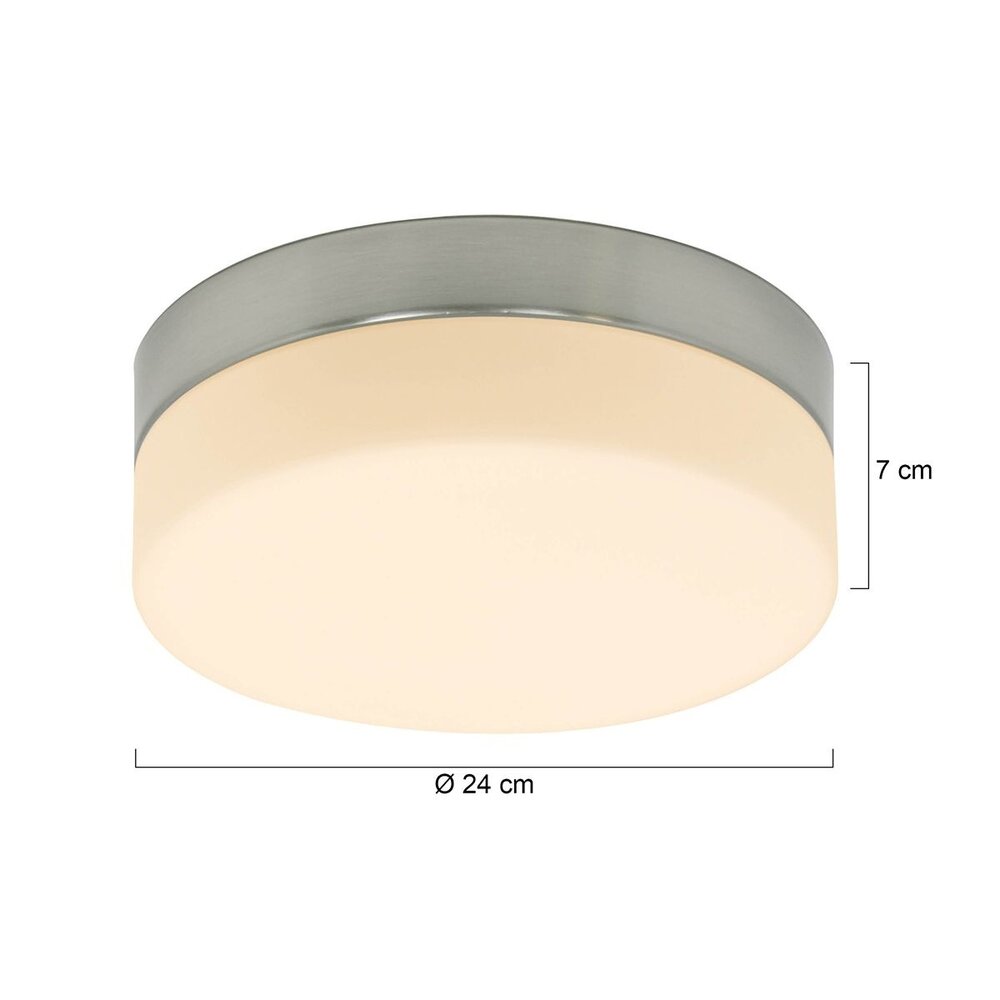 Steinhauer Plafondlamp ceiling and wall IP44 LED 1363st staal