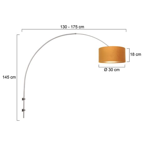Steinhauer Wandlamp Sparkled light 8147st staal kap goud velours