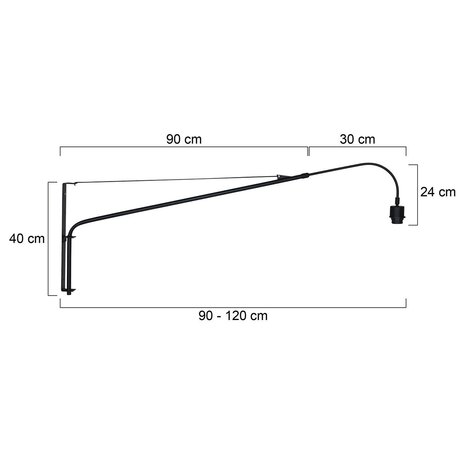 Steinhauer Wandlamp elegant classy 2574zw zwart