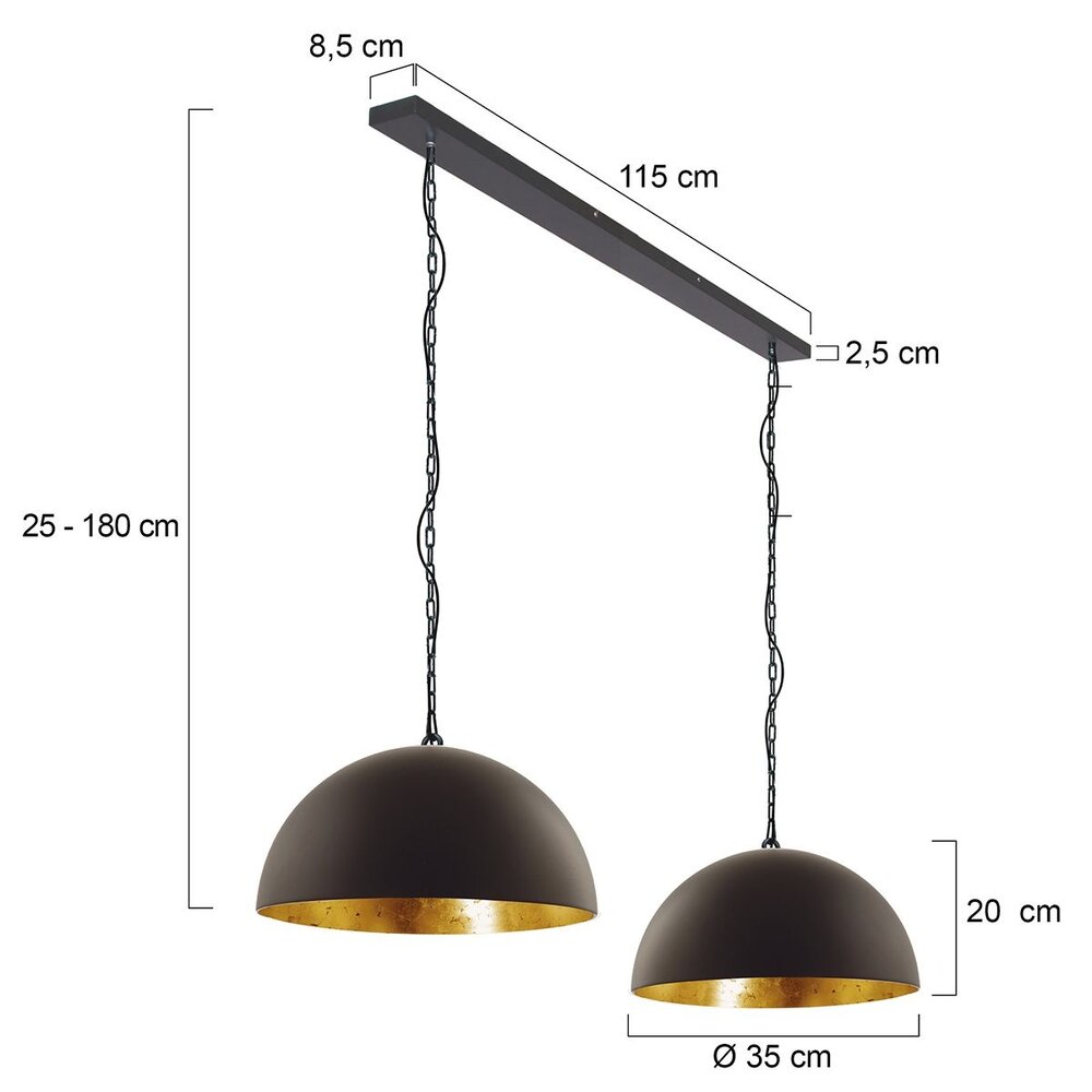 Steinhauer Hanglamp semicerikel 2556 zwart goud Steinhauer Hanglamp semicerikel 2556 zwart goud