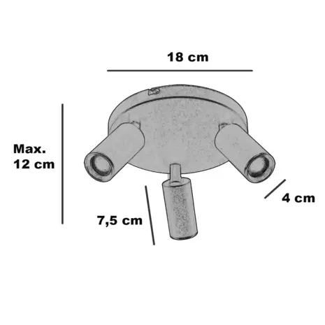 Freelight Spot Scolo 3 lichts Ø 18 cm beige