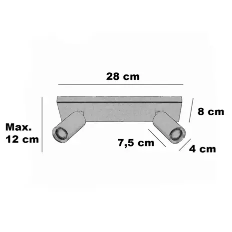 Freelight Spot Scolo 2 lichts L 28 cm brons goud