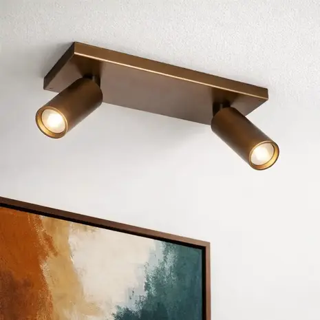 Freelight Spot Scolo 2 lichts L 28 cm brons goud