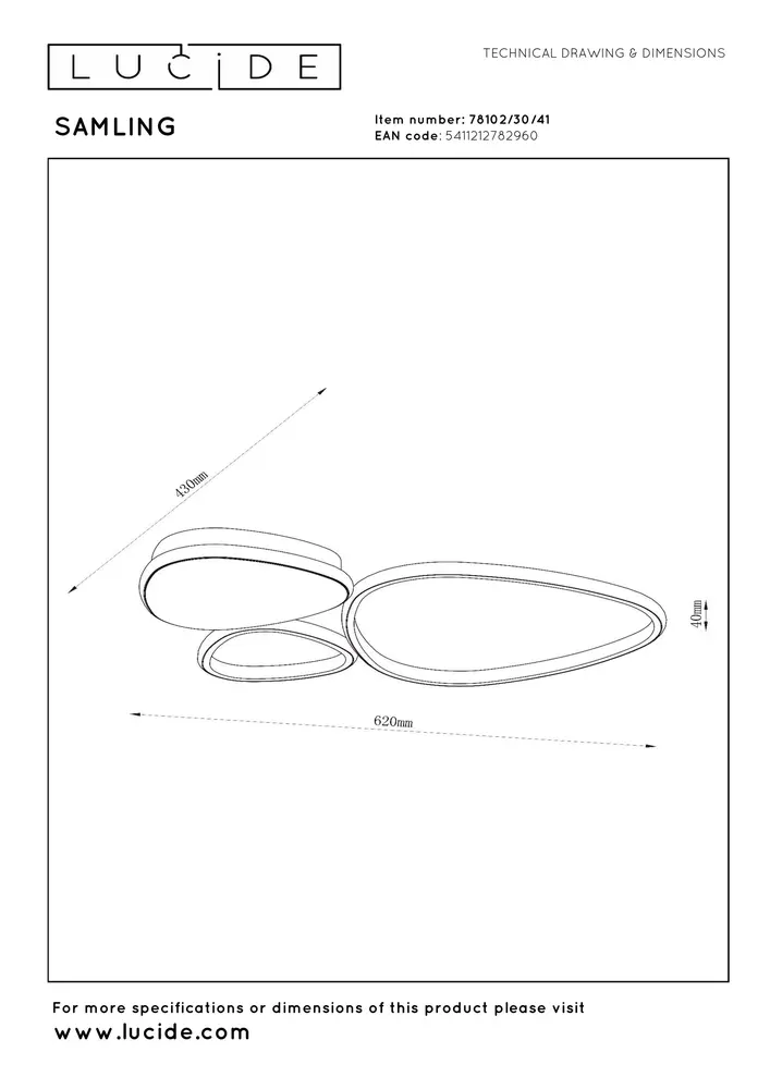 Lucide SAMLING - Plafonnière - LED Dimb. - CCT - 1x30W 2700K/4000K - Taupe
