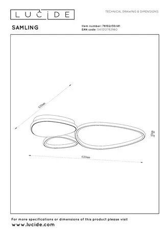 Lucide SAMLING - Plafonnière - LED Dimb. - CCT - 1x30W 2700K/4000K - Taupe