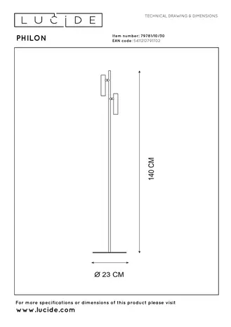 Lucide PHILON - Leeslamp - Ø 23 cm - LED Dimb. - 2x4,5W 3000K - Zwart Lucide PHILON - Leeslamp - Ø 23 cm - LED Dimb. - 2x4,5W 3000K - Zwart