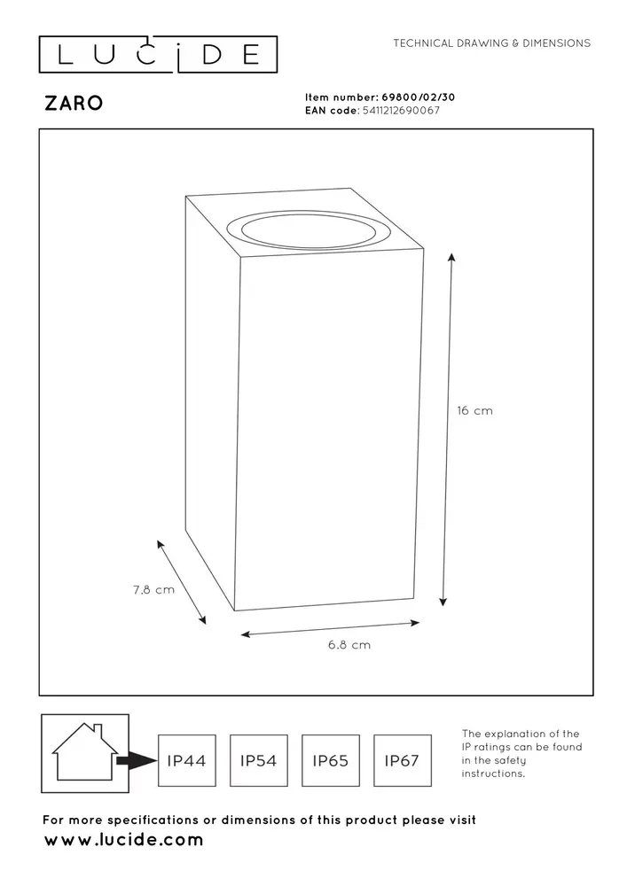 Lucide ZARO - Wandspot / Wandlamp Binnen/Buiten - 2xGU10 - IP65 - Zwart Lucide ZARO - Wandspot / Wandlamp Binnen/Buiten - 2xGU10 - IP65 - Zwart