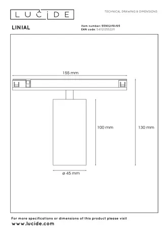 Lucide Premium LINIAL MOX Railspot - 1-fase Railsysteem / Smart Railverlichting - Smart - 48V Track - 1xLED - Champagne