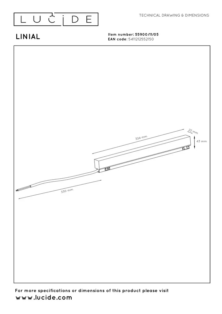 Lucide Premium LINIAL Driver 200W  - 1 fase Railsysteem / Railverlichting  - Smart - 48V - Champagne