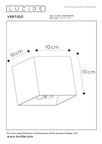 Lucide VERTIGO - Oplaadbare Wandlamp Binnen/Buiten - Accu/Batterij - LED Dimb. - 1x6W 2700K - IP54 - Bewegingssensor - Magnetisch - Zwart