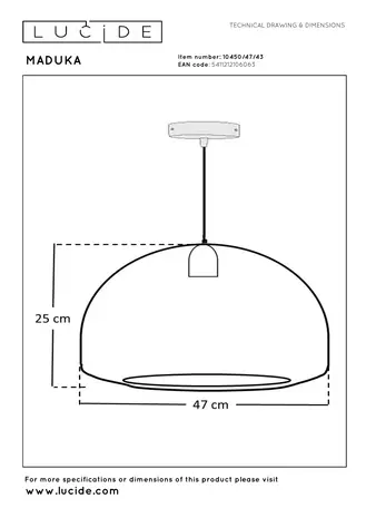 Lucide MADUKA - Hanglamp - 1xE27 - Bruin | Premium