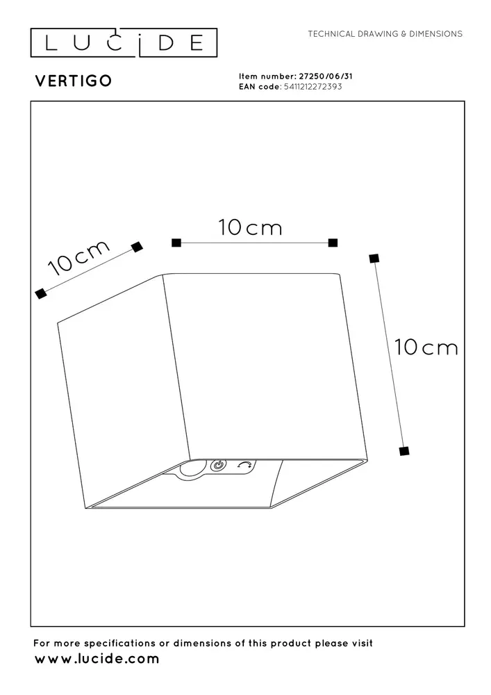 Lucide VERTIGO - Oplaadbare Wandlamp Binnen/Buiten - Accu/Batterij - LED Dimb. - 1x6W 2700K - IP54 - Bewegingssensor - Magnetisch - Wit