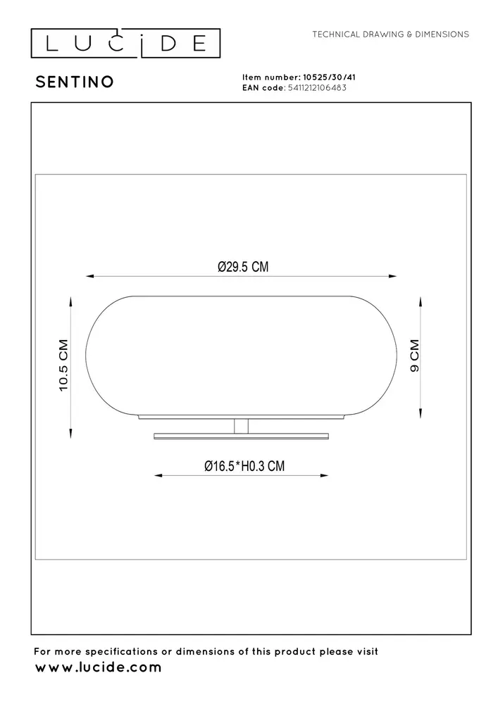 Lucide SENTINO - Tafellamp - Ø 29,5 cm - 3xG9 - Taupe
