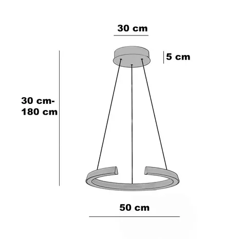 Freelight Hanglamp Cavallo Ø 50 cm comfortlift brons goud