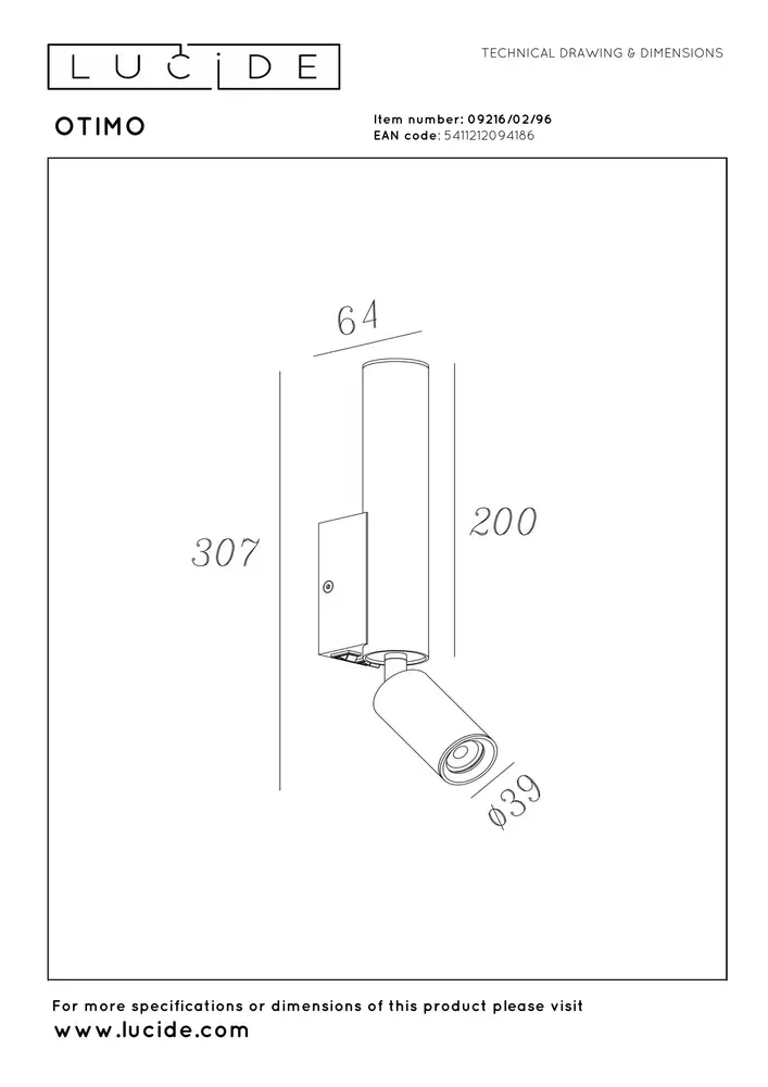 Lucide OTIMO - Wandspot / Wandlamp - 2xGU10 - Koffie | Essential