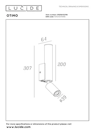 Lucide OTIMO - Wandspot / Wandlamp - 2xGU10 - Koffie | Essential