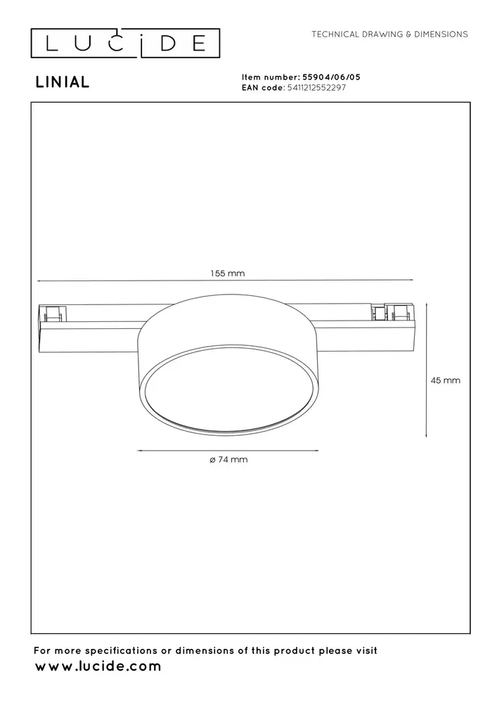 Lucide Premium LINIAL FIXT Railspot - 1-fase Railsysteem / Smart Railverlichting - Smart - 48V - 1xLED - Champagne